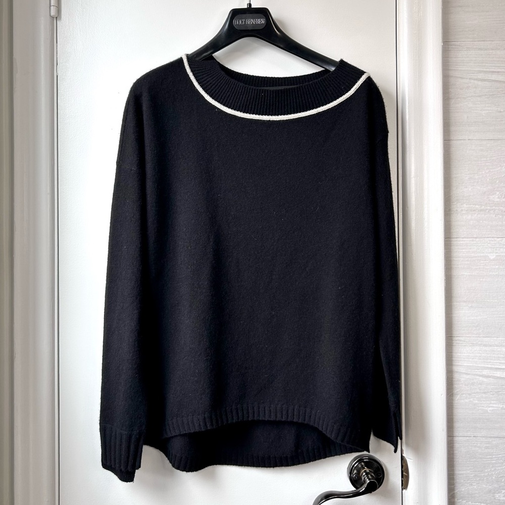 Nwt Duffy Cashmere Asymmetric Sweater Black